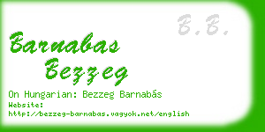barnabas bezzeg business card