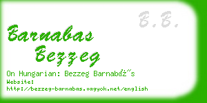 barnabas bezzeg business card